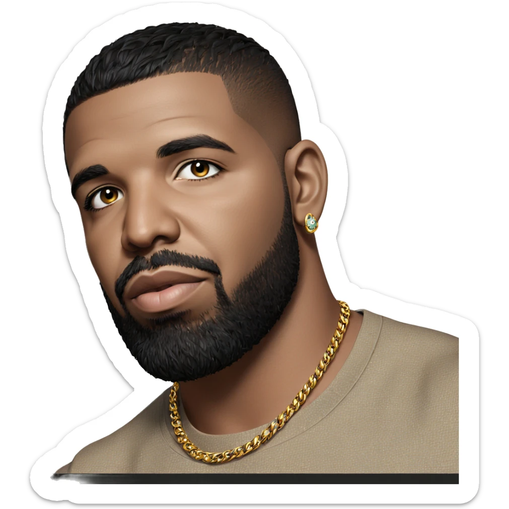 dark-skinned male portrait jewelry sticker