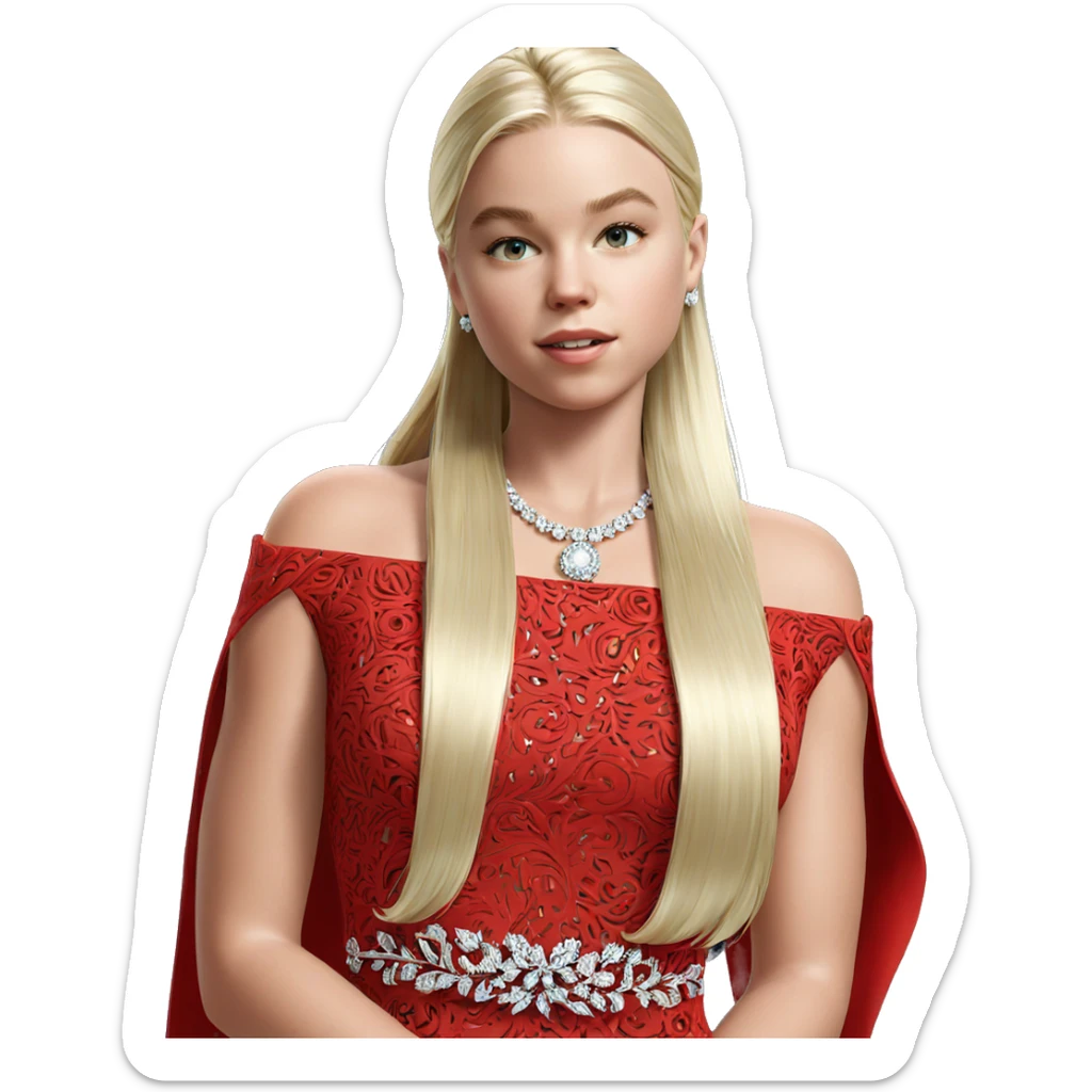 blonde girl in elegant dress sticker