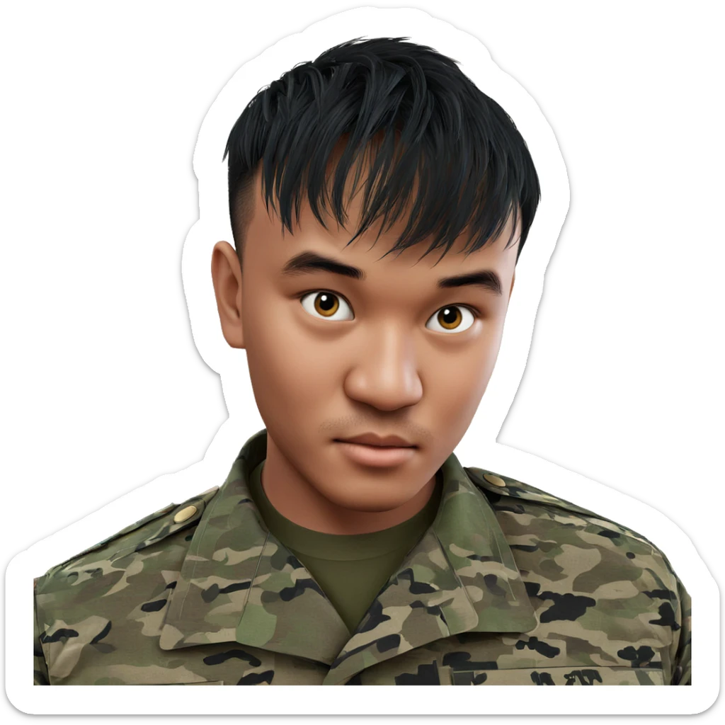 military portrait of soldier sticker