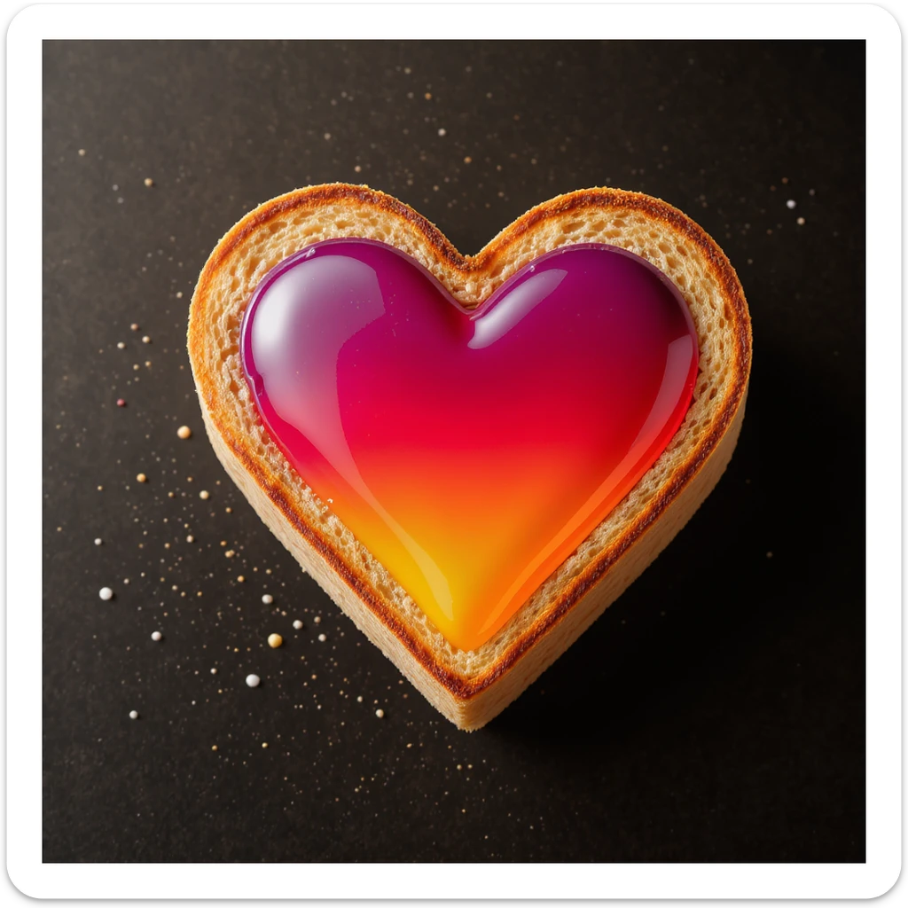 food heart emoji with a gradient effect sticker