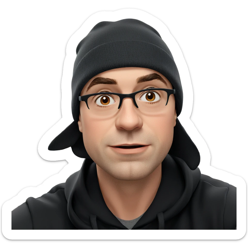 boy wearing beanie indoors sticker