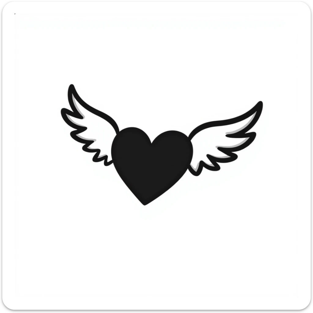 A heart that has wings and is flying sticker