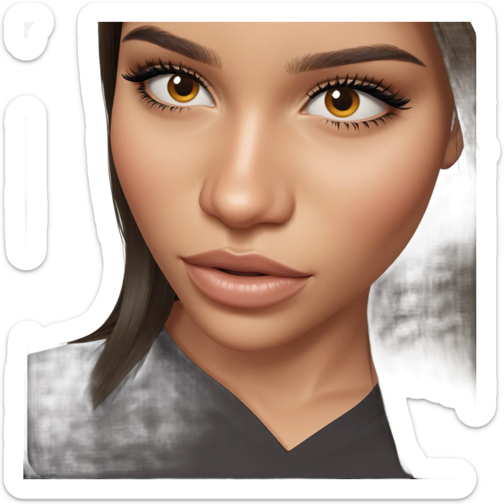 realistic portrait of a girl sticker