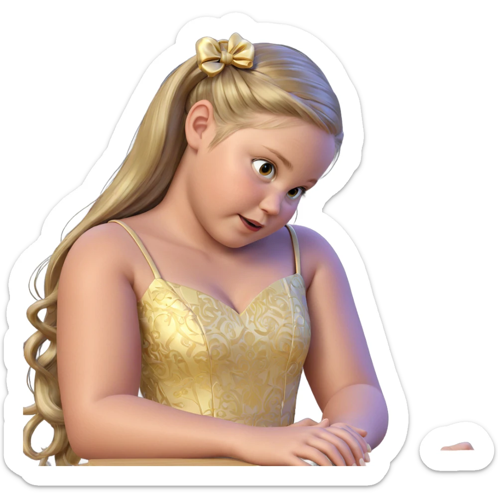 elegant girl in artistic dress sticker