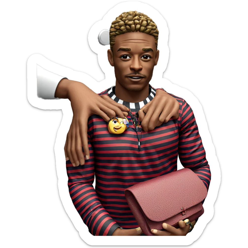 striped shirt with accessories sticker