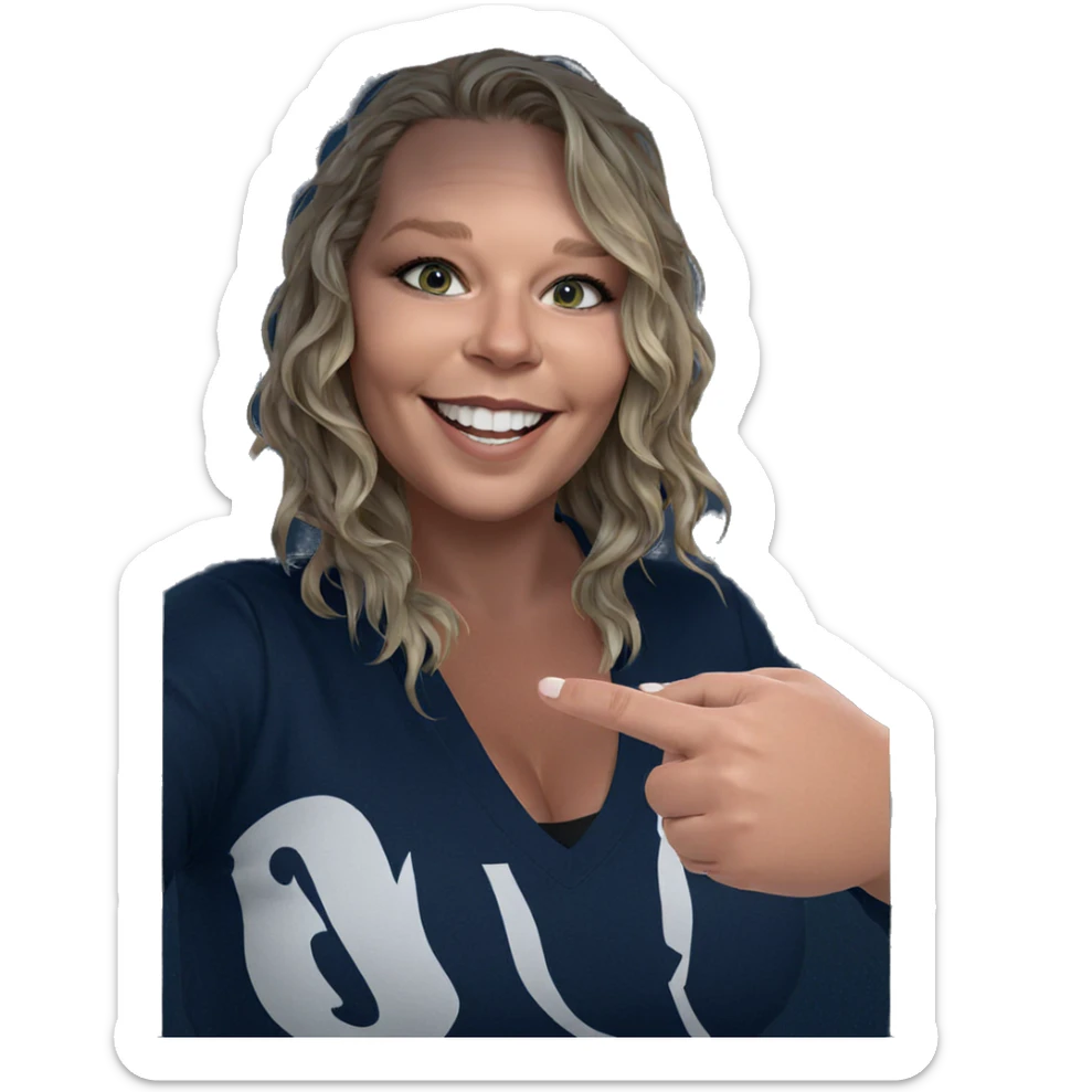 smiling girl with blonde hair sticker