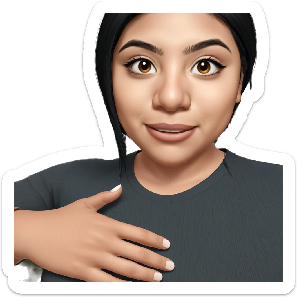 smiling girl with black hair sticker