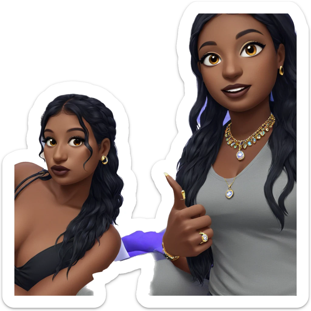 dark skinned girls with jewelry sticker
