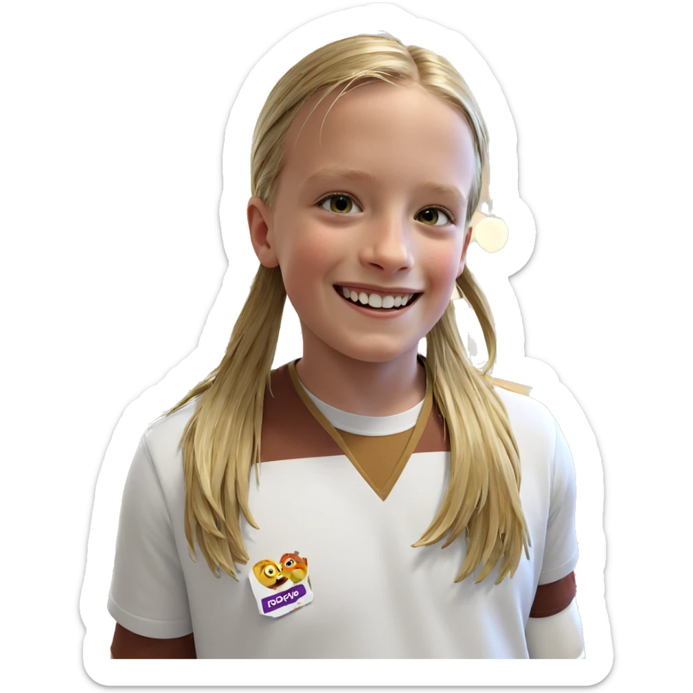 smiling boy with food indoors sticker