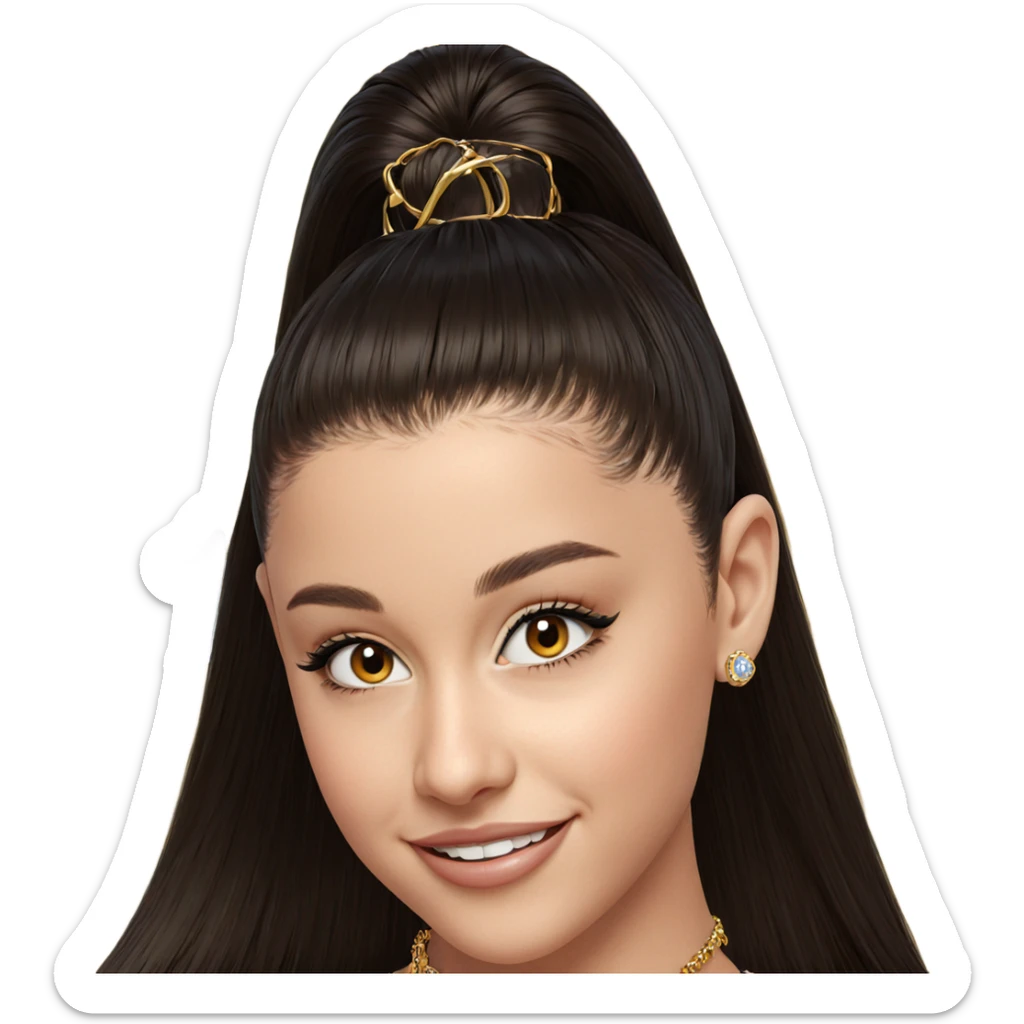 smiling girl with jewelry sticker