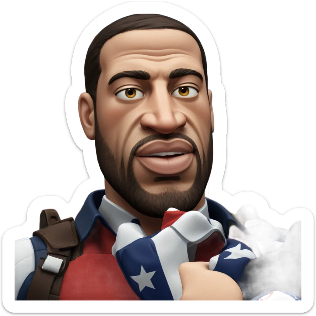 american pride with a beard sticker