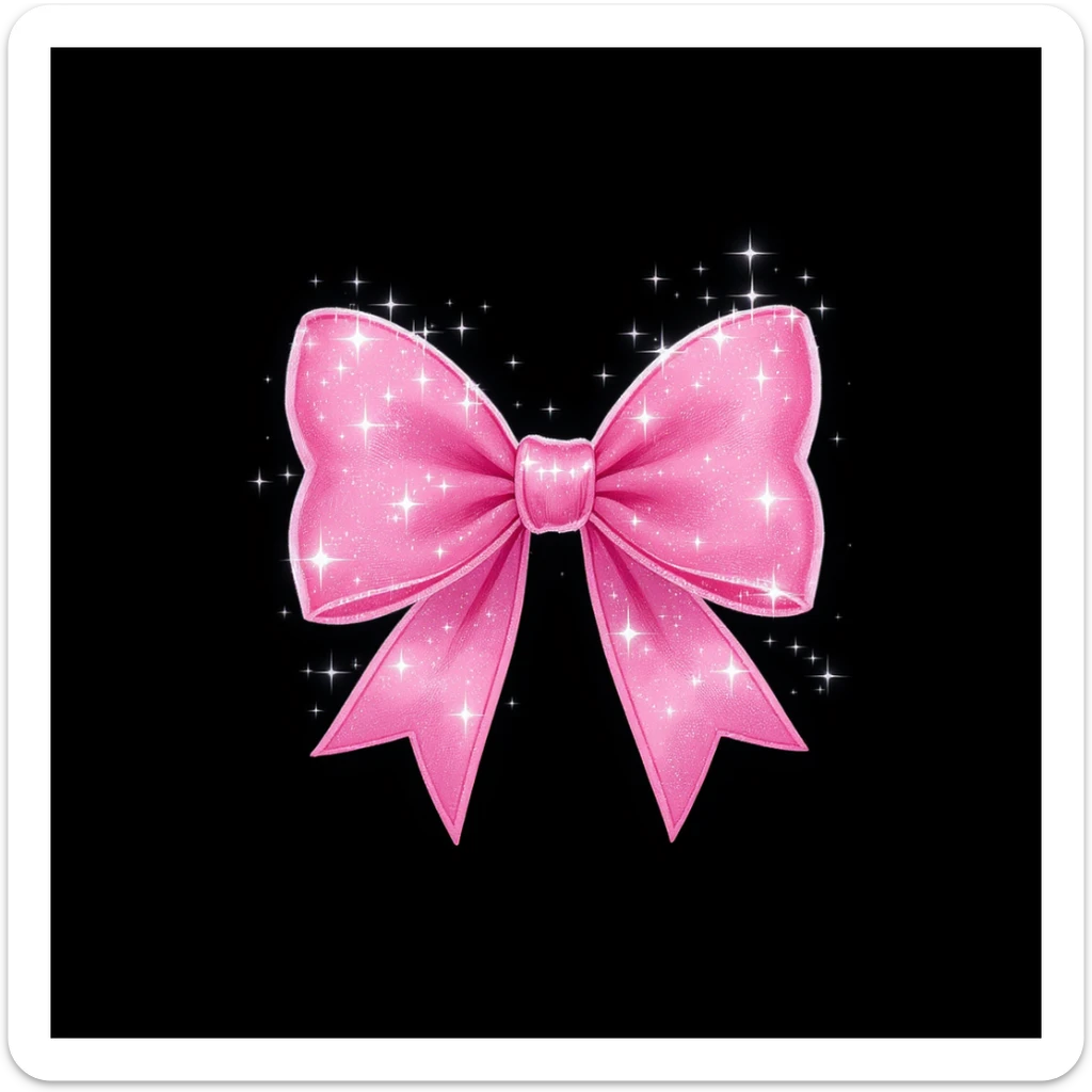 sakura bow, cute and shiny, with sparkles, no background sticker