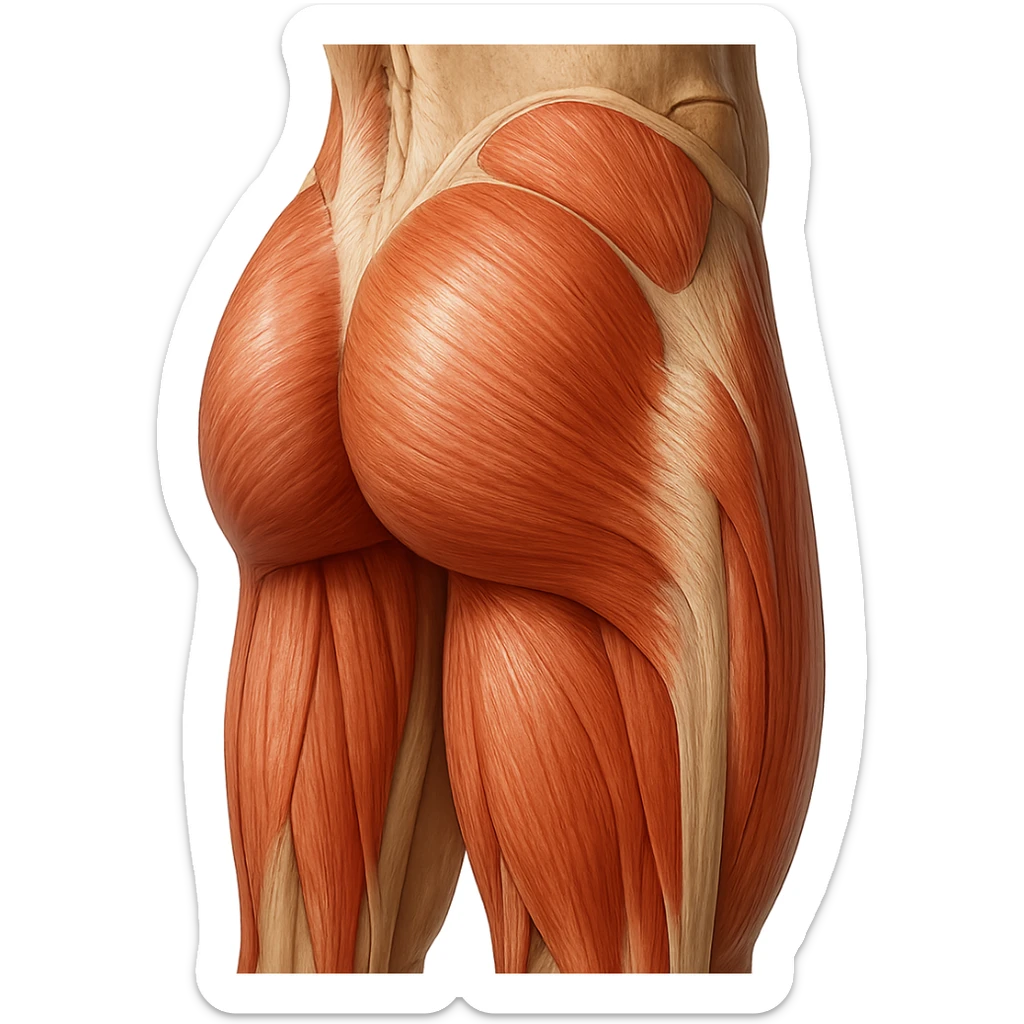 muscolo umano porzione anatomica dei glutei iperrealistico sticker