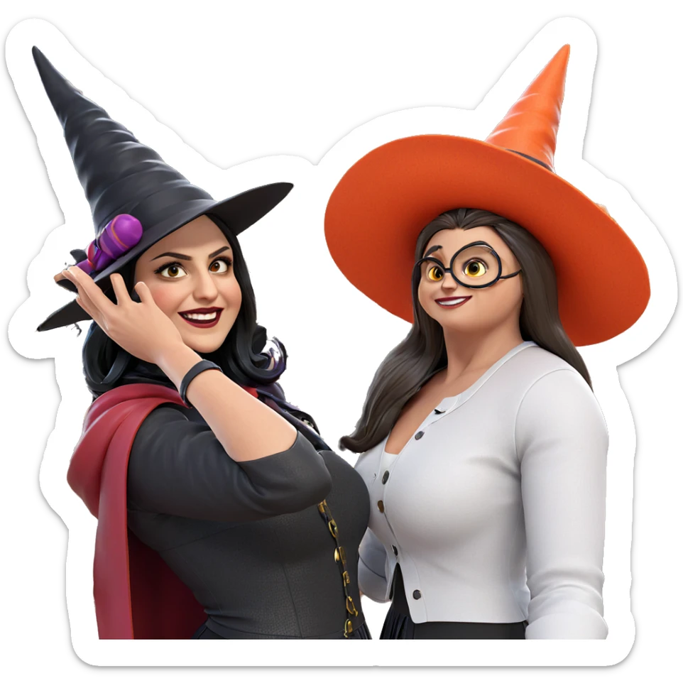 witchy girls on bicycles sticker