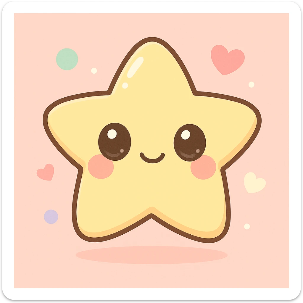 Enhance the highlights and nuances, add more shine and depth to the colors while maintaining the soft and kawaii style, for a brand mascot. sticker