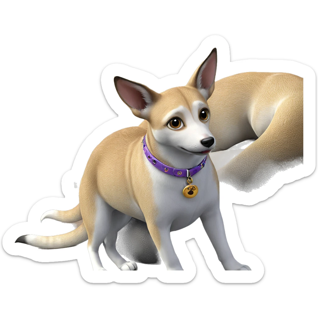 realistic animal with collar sticker