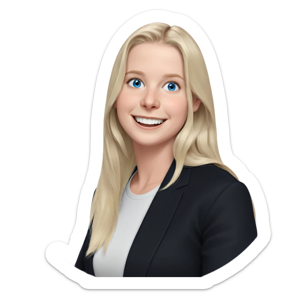 smiling girl with blue eyes sticker