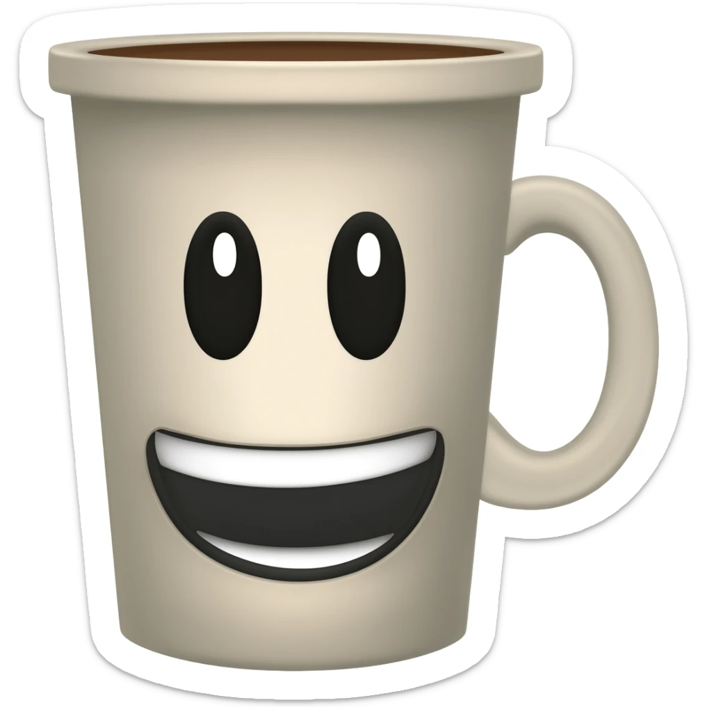 Coffee with emoji sticker