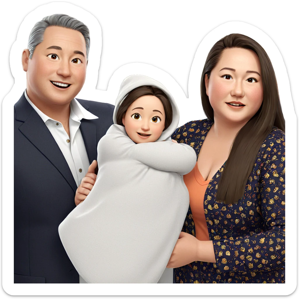 happy family portrait together sticker