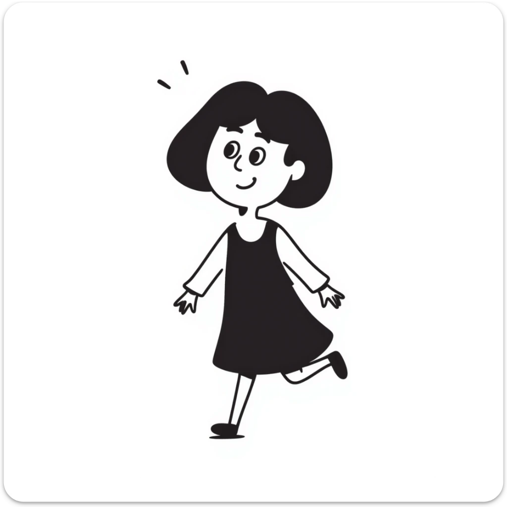 sketch of a girl with brown eyes and brown hair sticker