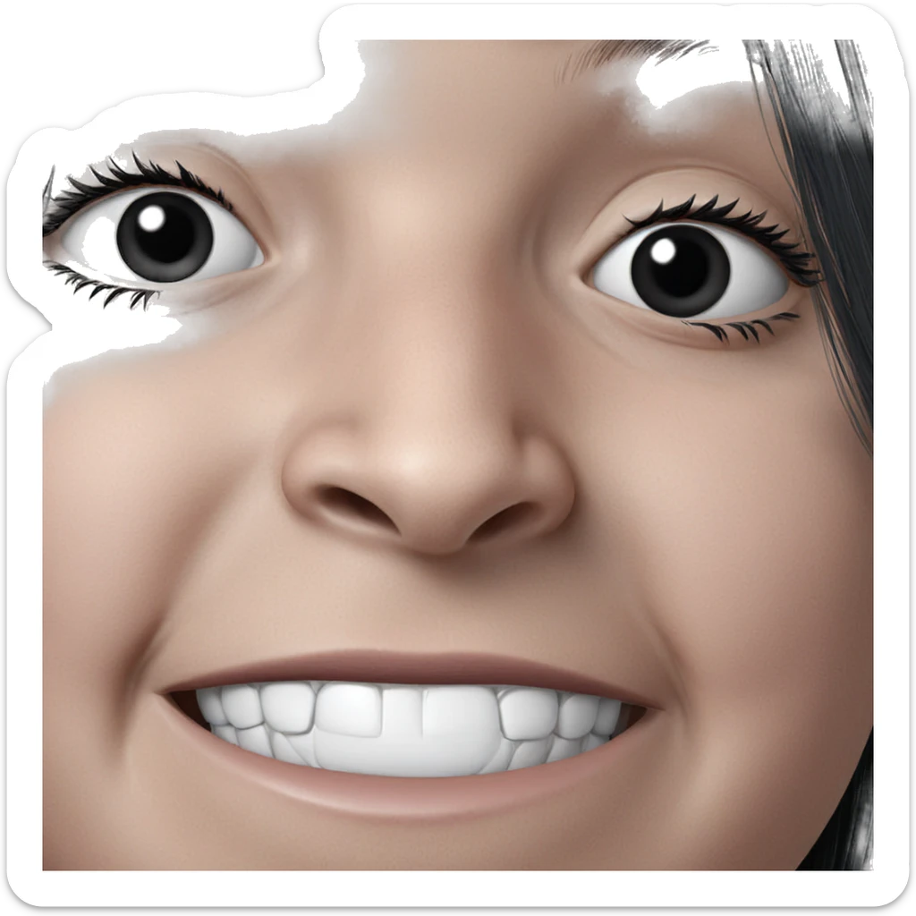 horror portrait with black eyes sticker