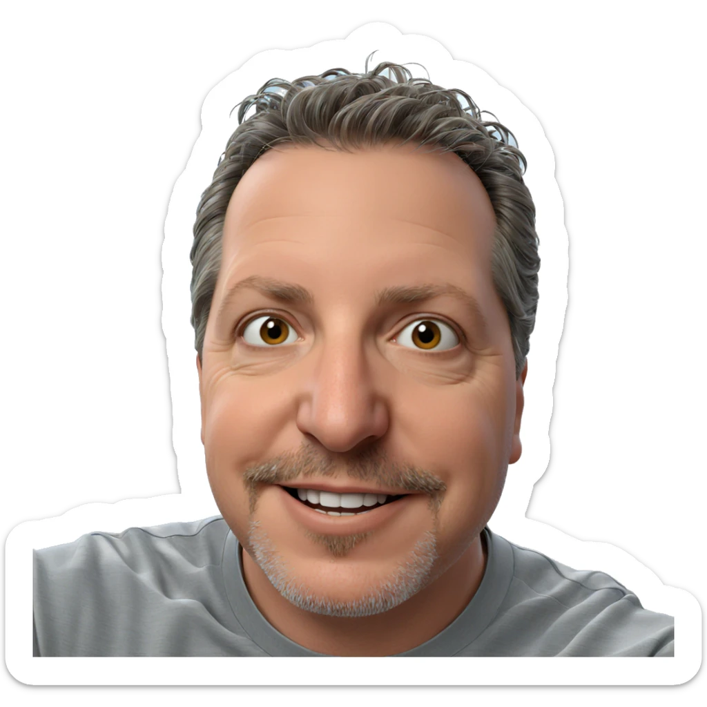 smiling male portrait close up sticker