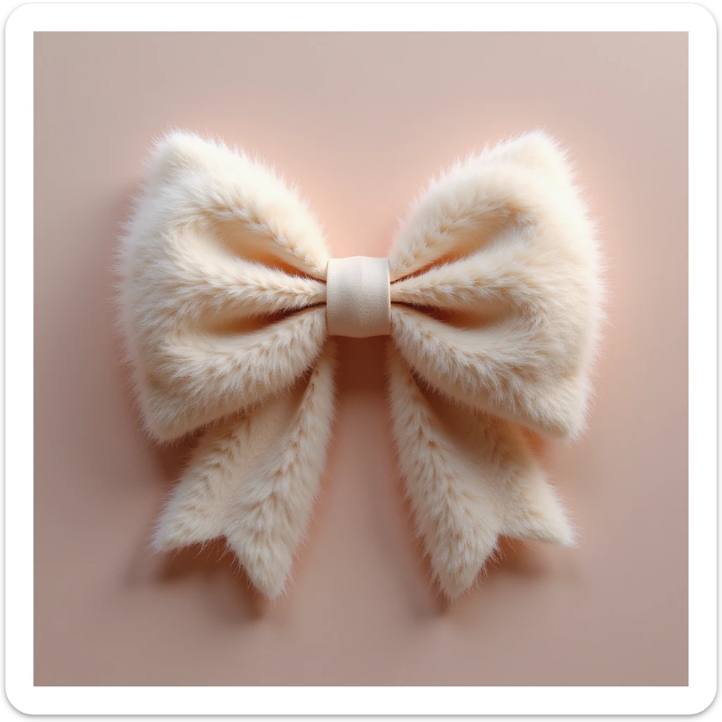 fluffy bow, realistic texture, gentle lighting sticker