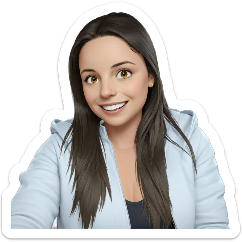 smiling girl in car interior sticker