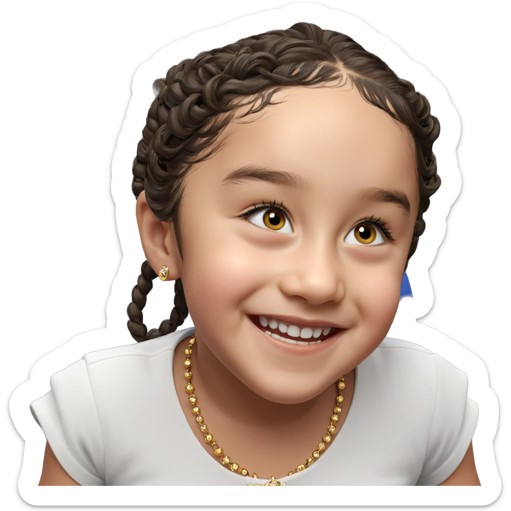 smiling girl with jewelry sticker
