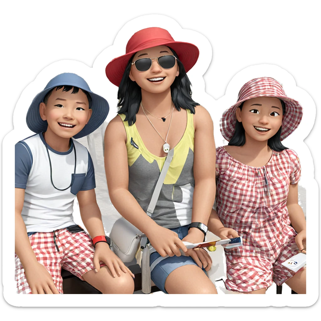 friends enjoying a sunny day sticker