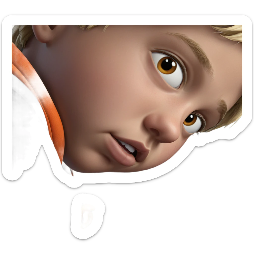 intense gaze of a boy sticker