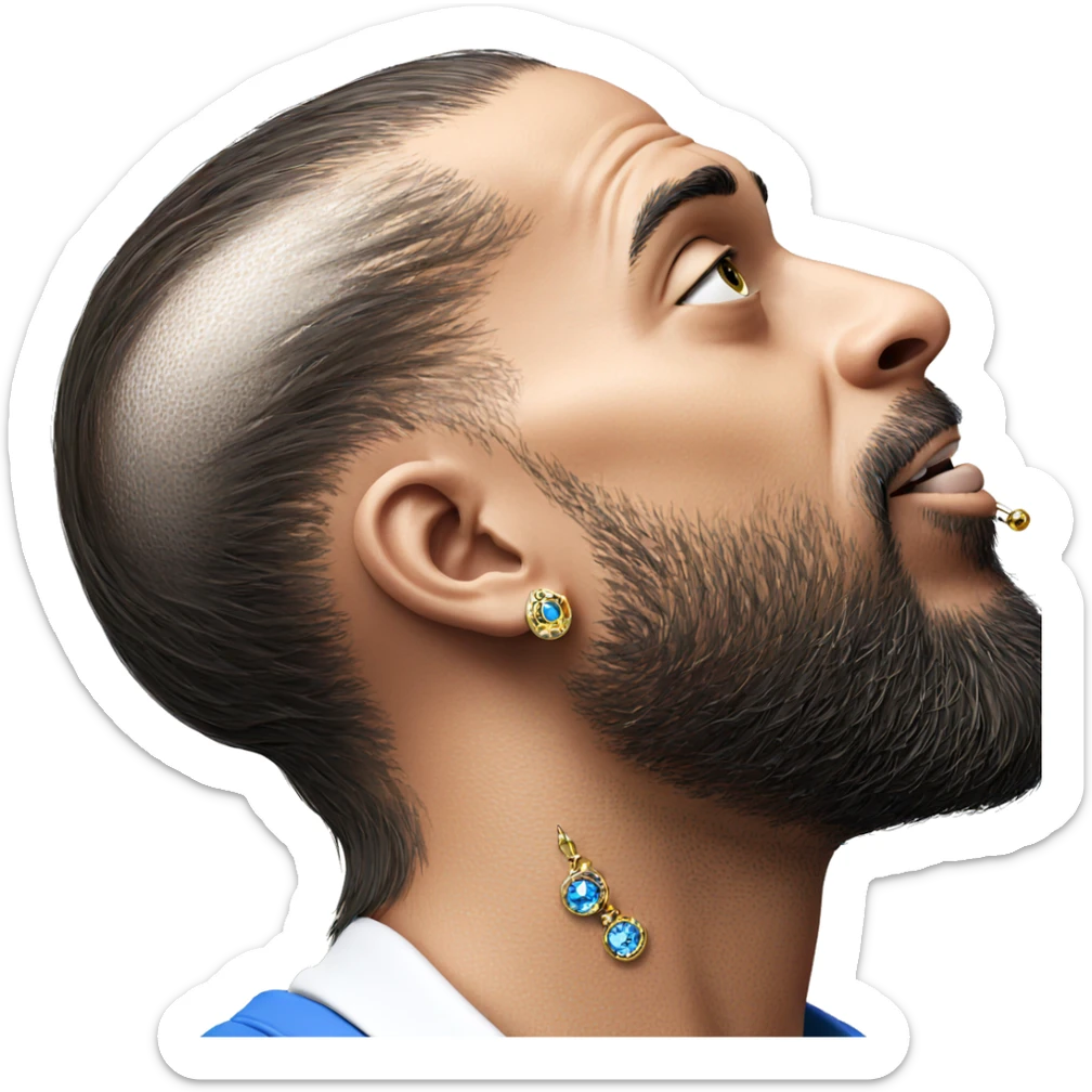 realistic male with jewelry sticker