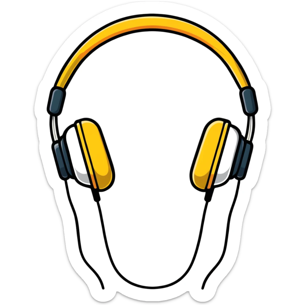 Smooth R&B songlist icon with headphones and soul vibes sticker