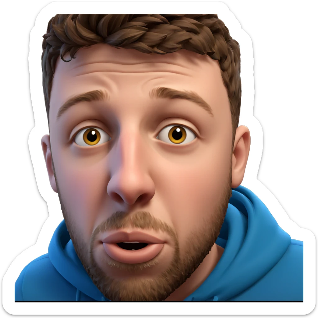 portrait of a bearded listener sticker