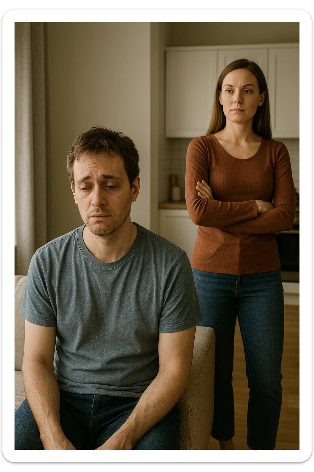 uomo senza energia maschile, uomo che manca di polso, e in famiglia comanda la moglie sticker