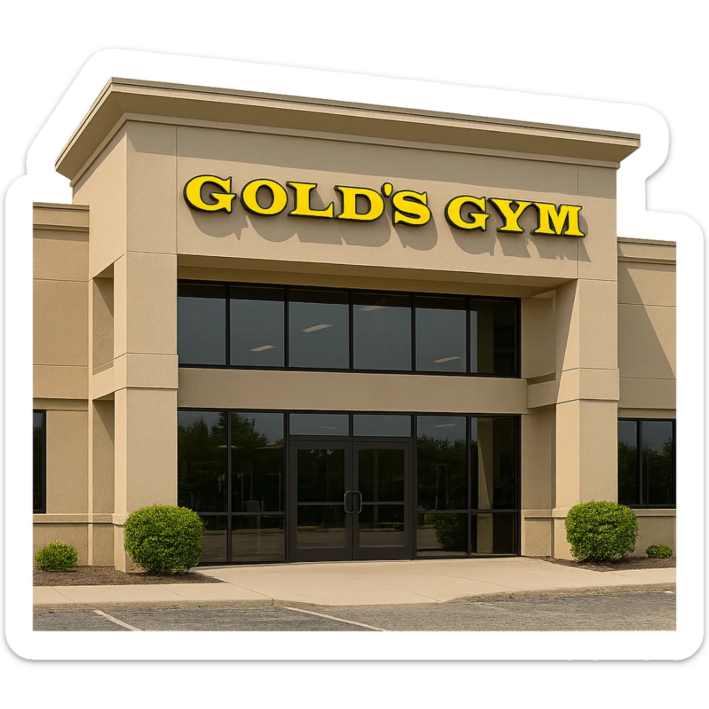 building a fitness center called Gold's Gym  sticker