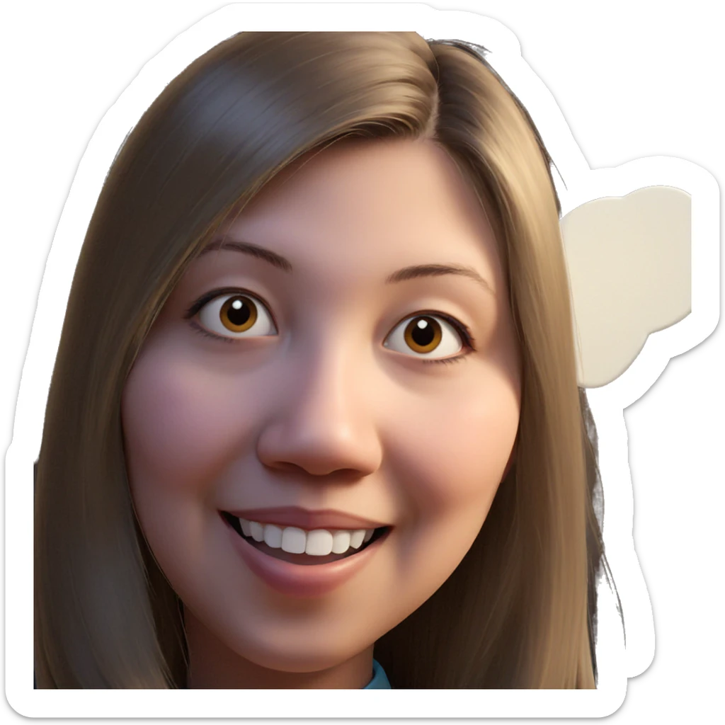 smiling girl portrait meme sticker