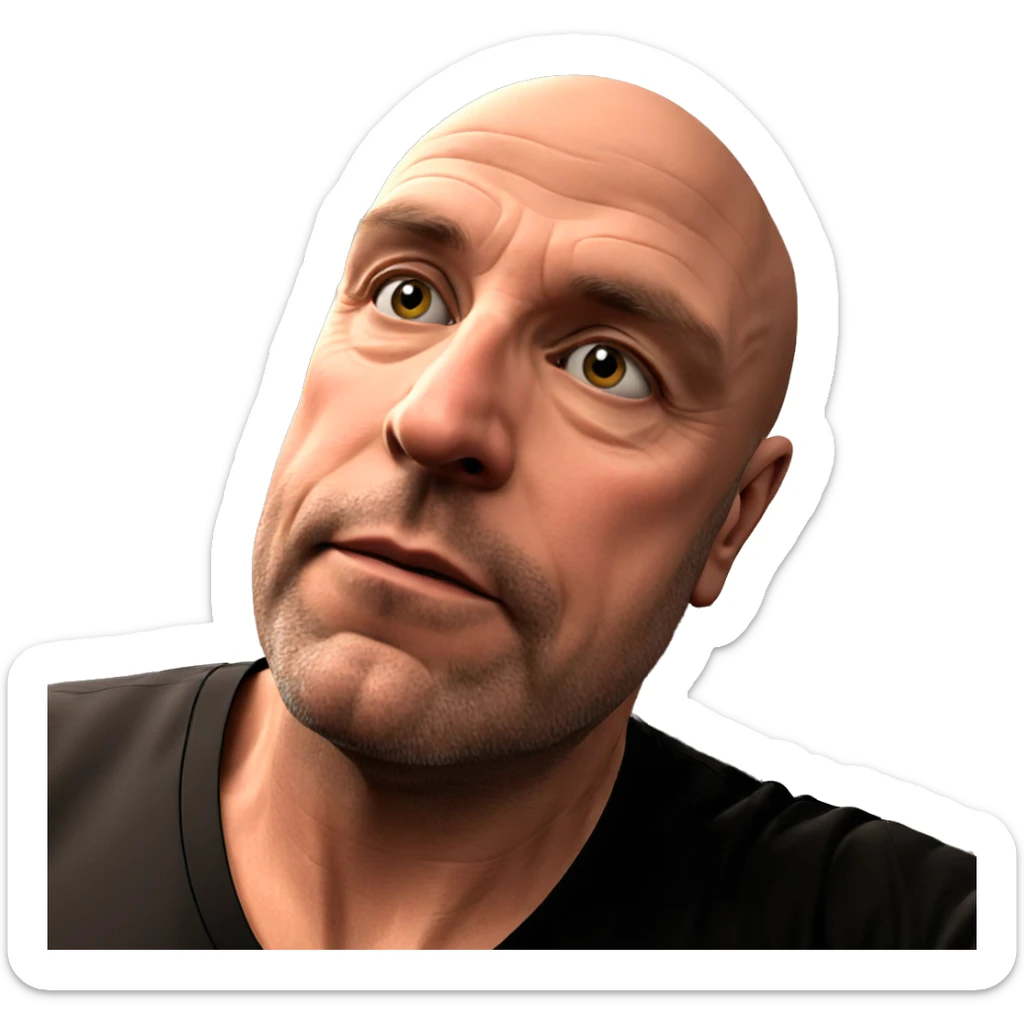 bald man in black shirt sticker