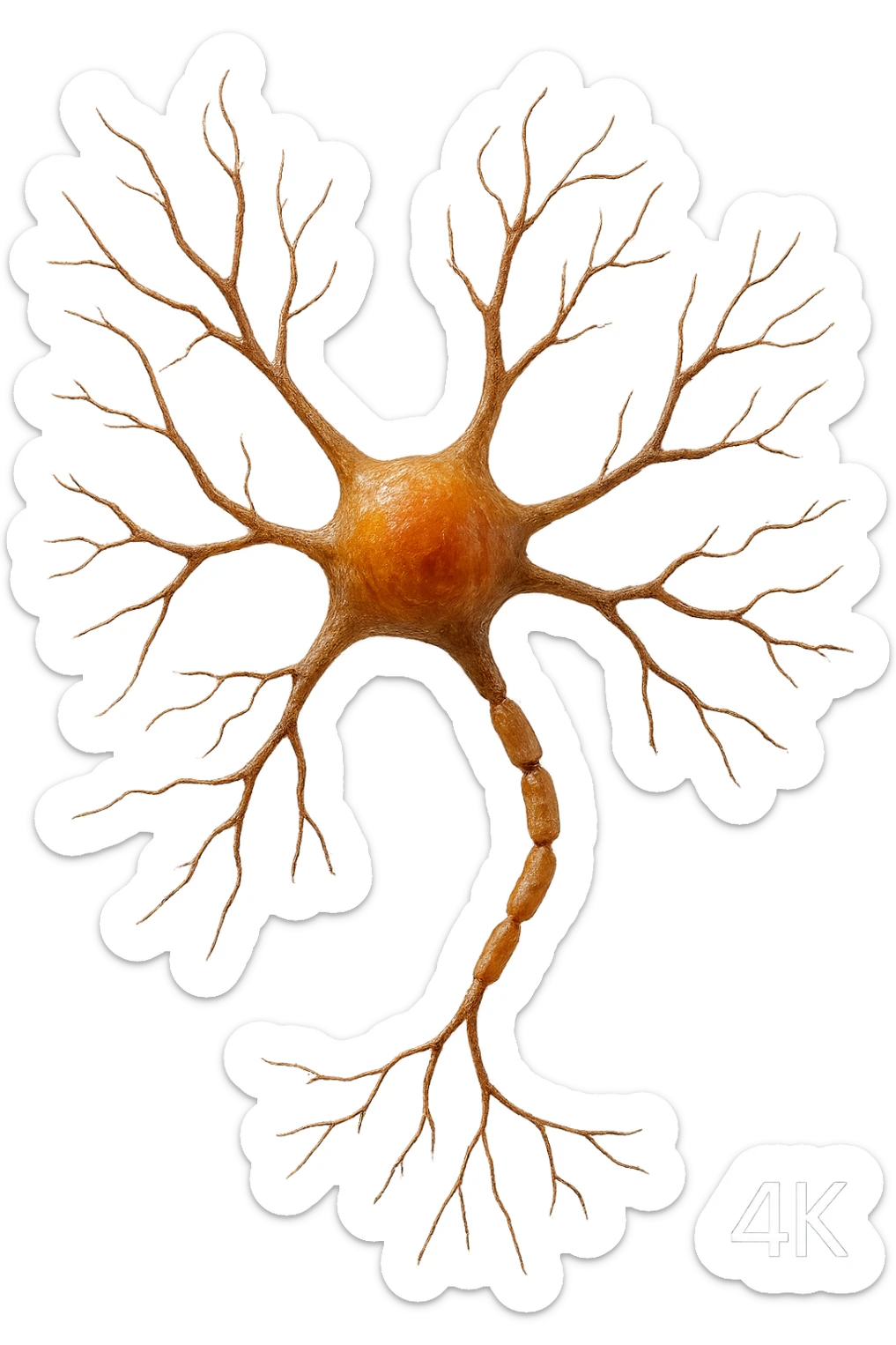 neurone umano anatomico realistico, iperrealistico 4k sticker