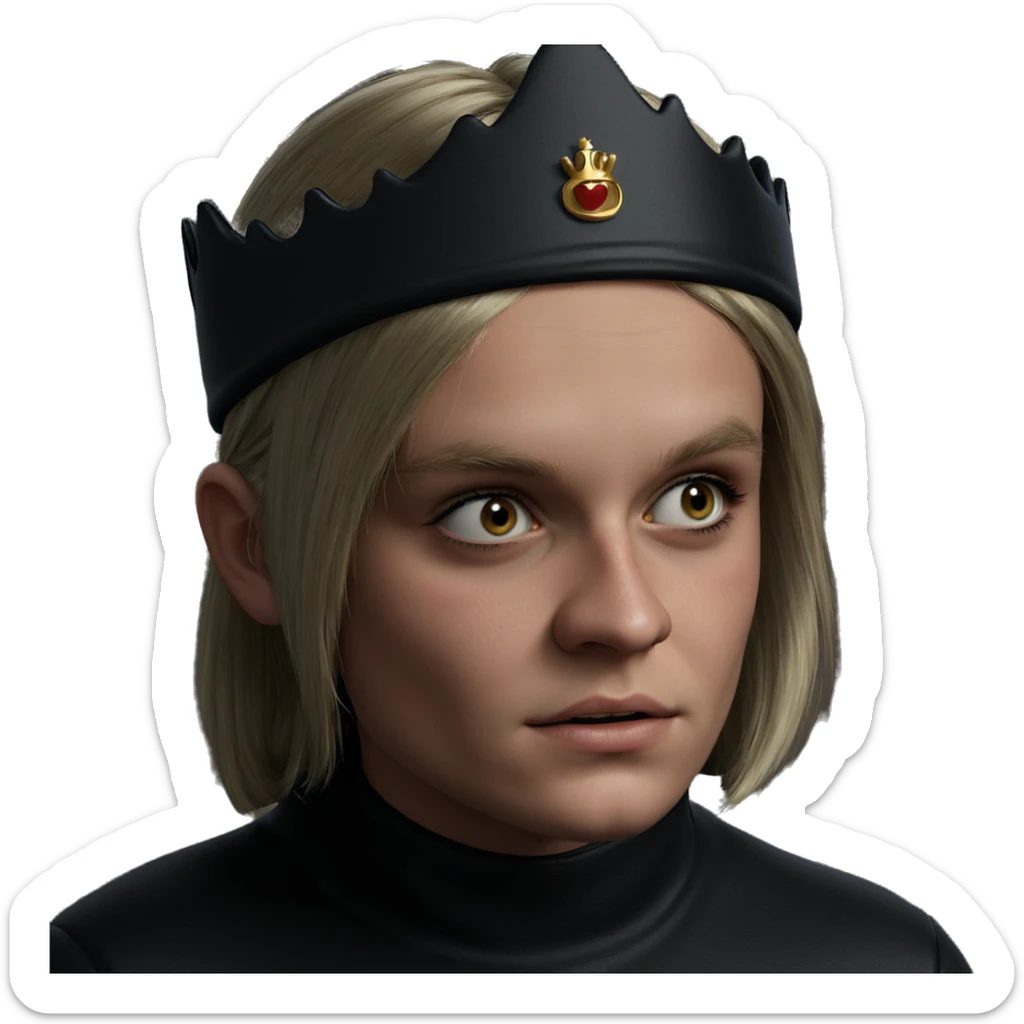 girl with crown portrait sticker