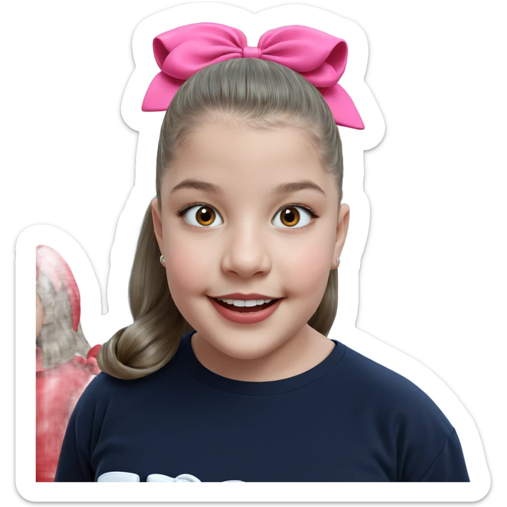 smiling girls with bows sticker