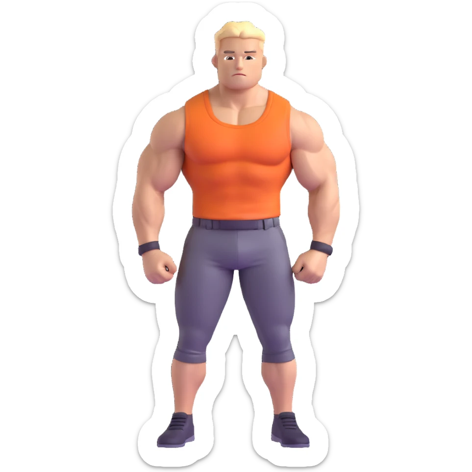 Hun from Teenage Mutant Ninja Turtles, muscular gang leader sticker