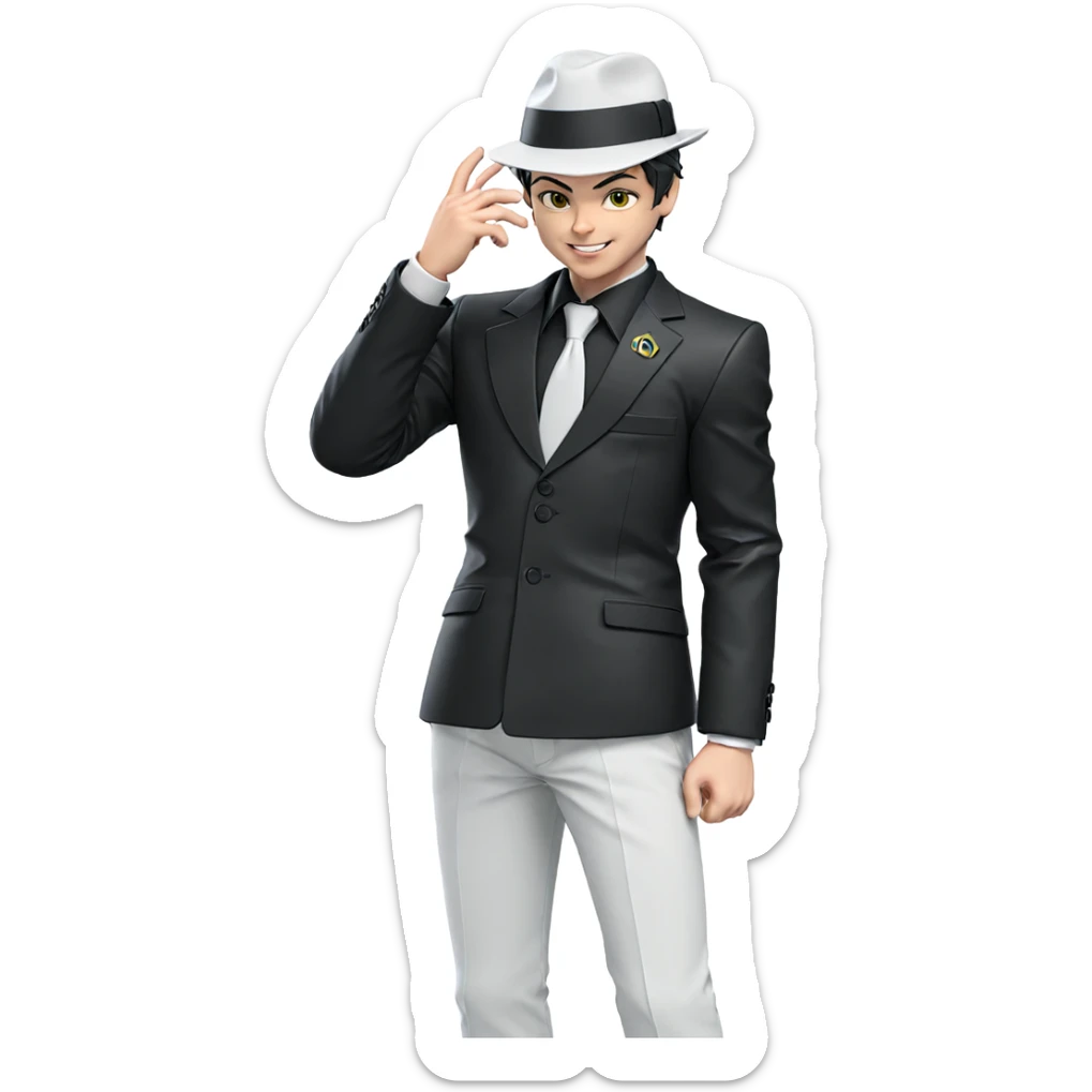 smiling boy in formal suit sticker