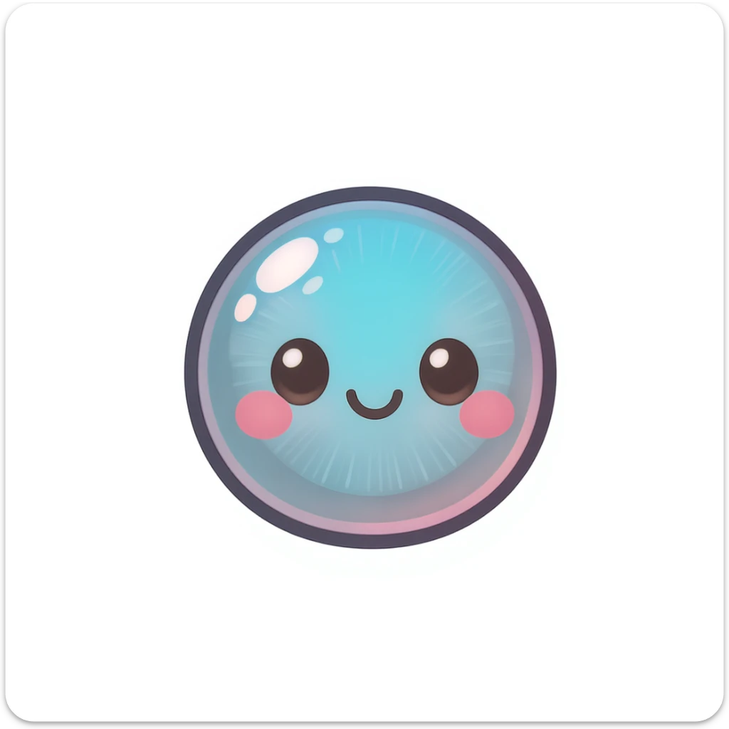 cute and shiny object with a gradient effect, no background sticker