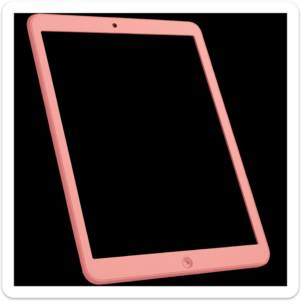 Change the iPad color to pink, keep the style and background as is. The style of the original image should be preserved. sticker