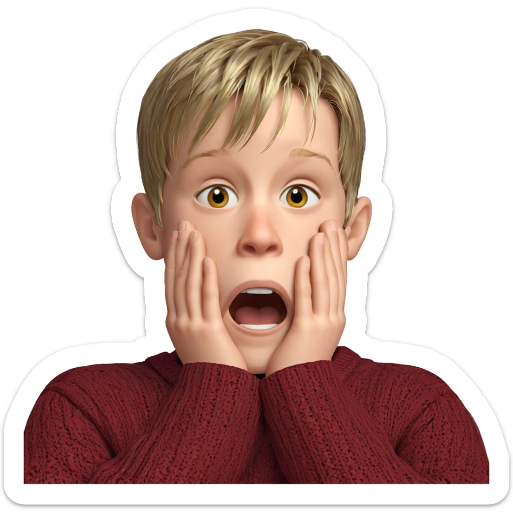 curious boy in sweater sticker