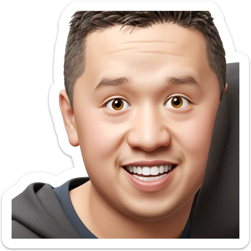 smiling boy with brown eyes sticker