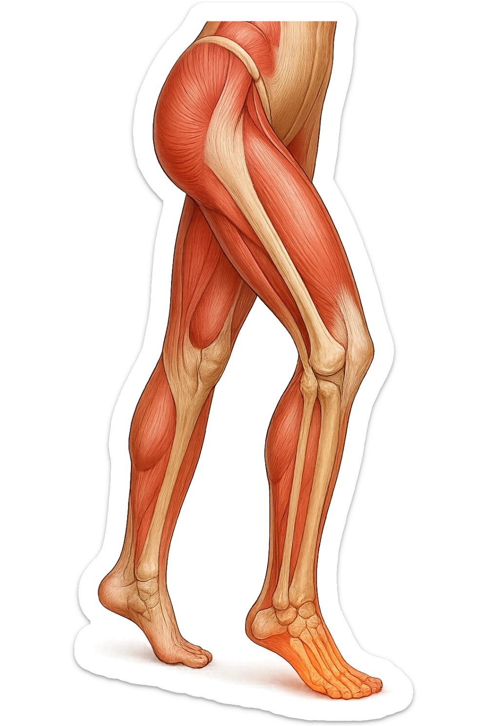 FOTO IDENTICAPRENDI SPUNTO DALLA FOTO E FAMMI A LIVELLO ANATOMICO LA GAMBA IN SOVRACCARICO sticker