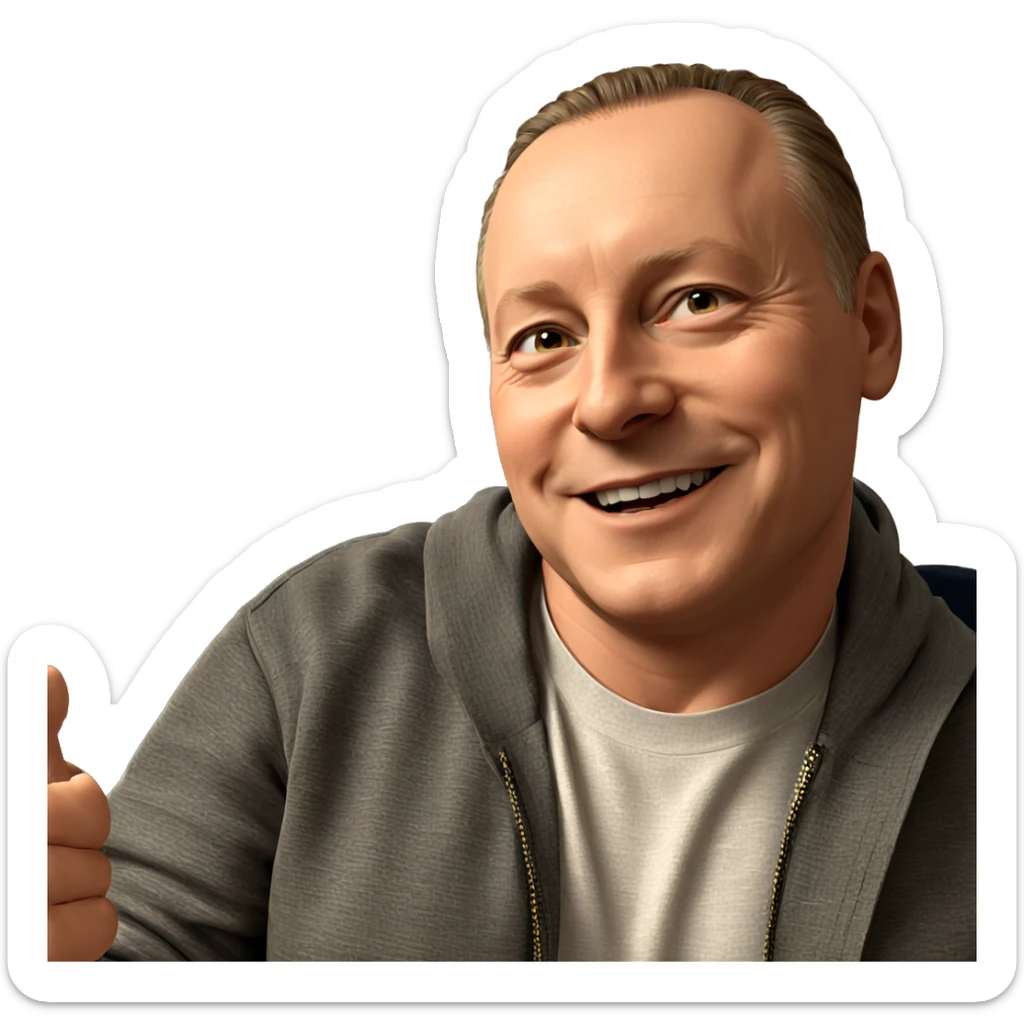 smiling boy in jacket indoors sticker