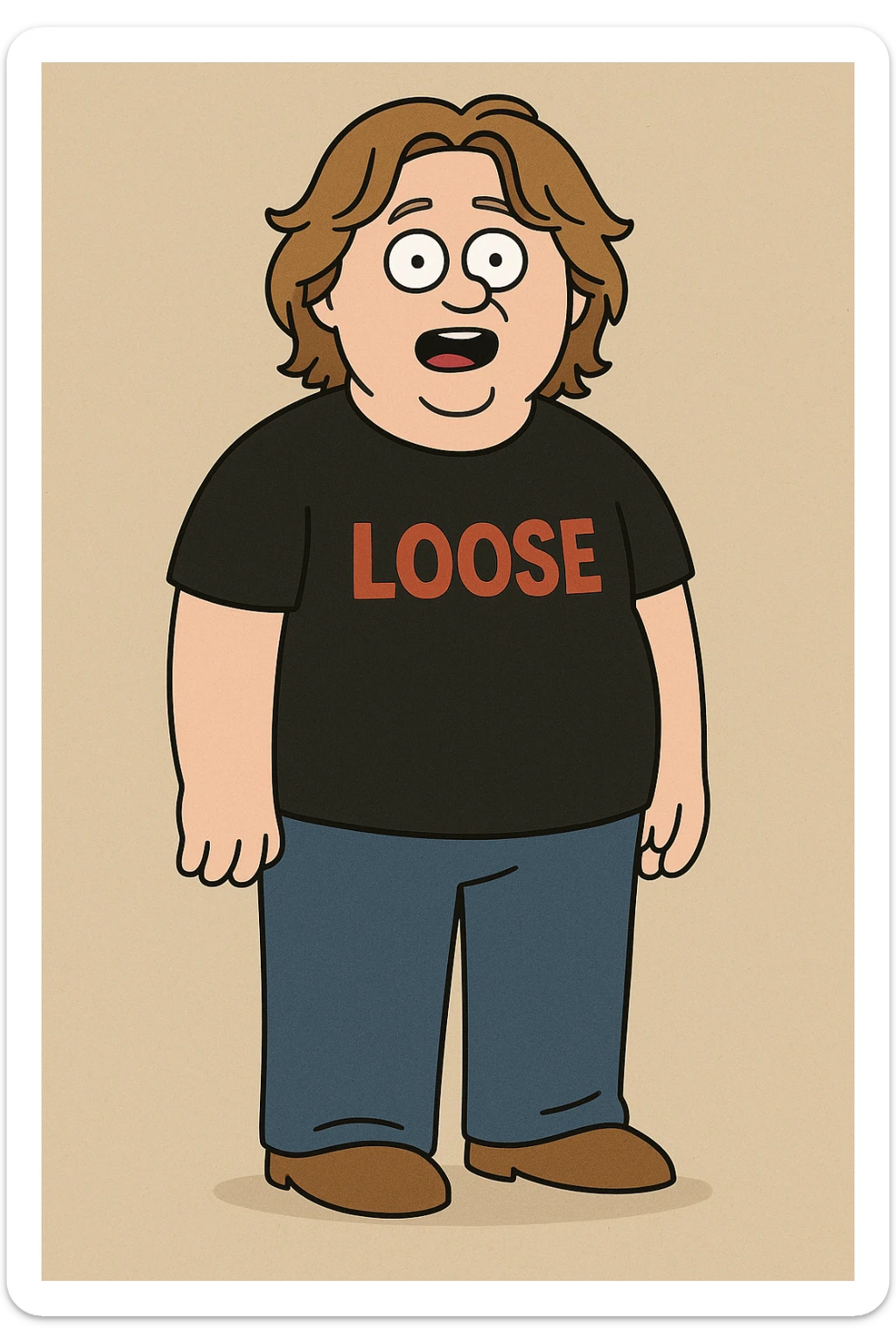 Lewis capaldi black shirt red Loose a blue jeans  sticker